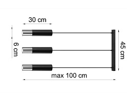 Lampa wisząca LOOPEZ 3L czarny/chrom 3xGU10