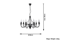 Żyrandol Retro MINERWA 7xE14 Czarny