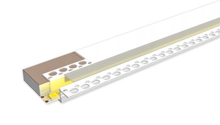 Profil LED GK Maxi srebrny anodowany z kloszem mlecznym - 1m