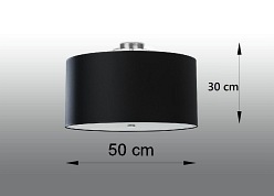 Lampa sufitowa okrągła OTTO 50 cm 5xE27 czarna