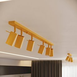Kinkiet listwa z reflektorami Ring 6xGU10 żółty