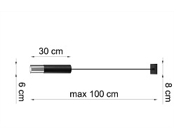 Lampa wisząca LOOPEZ 1 czarny/chrom 1xGU10