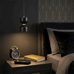 Lampa wisząca klepsydra Kai GX53 czarno-złota