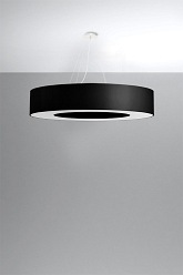 Lampa wisząca okrągła SATURNO 90 cm czarna 8xE27