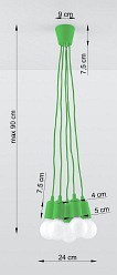 Lampa wisząca na kablu 5xE27 DIEGO zielona