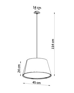 Żyrandol wiszący stożkowy CONO 45 cm 3xE27