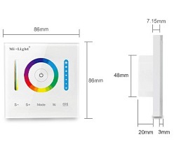 Mi-Light sterownik ścienny RGB+CCT/RGBW/RGB 12V 15A 2,4G