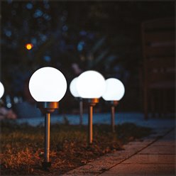 Słupek ogrodowy solarny Mleczna Kula 20cm 4000K