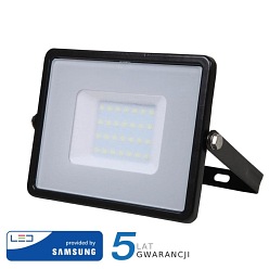 Naświetlacz LED V-TAC 30W SAMSUNG Czarny VT-30 3000K 2400lm 