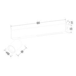 Kinkiet liniowy LED 5W + dwa reflektory GU10 - czarny