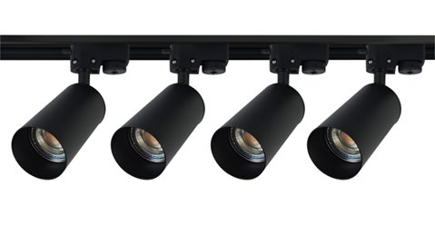 szynoprzewód 1m 4x reflektor led gu10 czarny