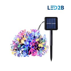 Łańcuch świetlny solarny RGB - kolorowe kwiaty