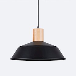 Lampa wisząca z okrągłym kloszem Fano 1xE27 czarna