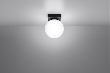 Lampa sufitowa mleczna kula YOLI 1xG9 czarna