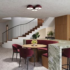 Lampa sufitowa okrągła Omiq 4xE27 burgundowa