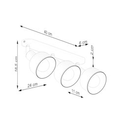 Lampa sufitowa z reflektorami Elba 3xE27 biała