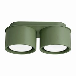 Lampa sufitowa podwójna tuba Modo 2xGx53 zielona oliwkowa