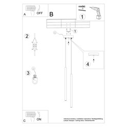 Lampa wisząca cienkie tuby PASTELO 2xG9 biała