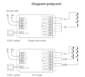 Mi-Light HZ5 sterownik LED Zigbee 5w1 12V-48V 30A
