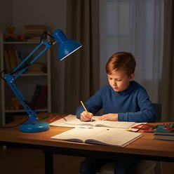 Lampka biurkowa kreślarska 1xE27 z klipsem niebieska