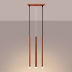 Lampa wisząca potrójna Pastelo 3xG9 listwa ochra czerwona