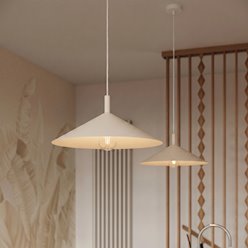 Lampa wisząca stożkowy klosz Nox 40cm 1xE27 beżowa