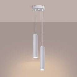 Lampa wisząca podwójna Lagos 2xGU10 okrągła biała