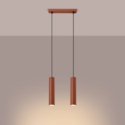 Lampa wisząca podwójna Lagos 2xGU10 listwa ochra czerwona