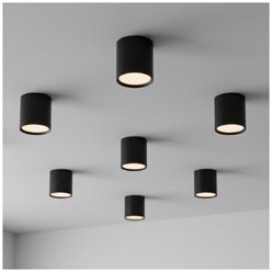 Lampa natynkowa okrągła 85x96mm GX53 czarna