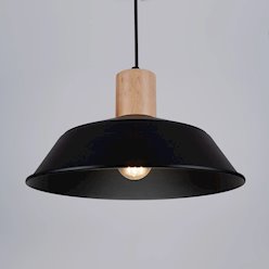 Lampa wisząca z okrągłym kloszem Fano 1xE27 czarna