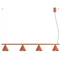 Lampa wisząca Nox 4-punktowa 4xE14 ochra czerwona