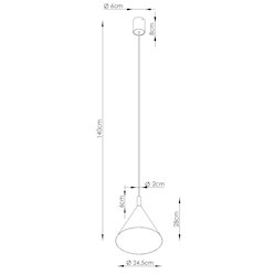 Lampa wisząca stożkowy klosz Nox 25cm 1xE27 zielona oliwka