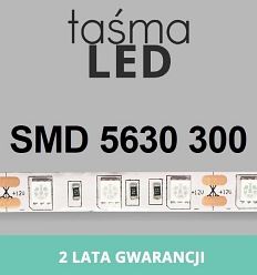 Taśma LED 5m 300xSMD5630 35W 12V DC IP20 b. zimna