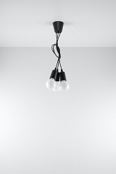 Lampa wisząca na kablu 3xE27 DIEGO czarna