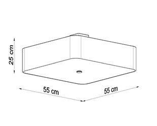 Lampa sufitowa LOKKO kwadratowa 55x55 5xE27 biała