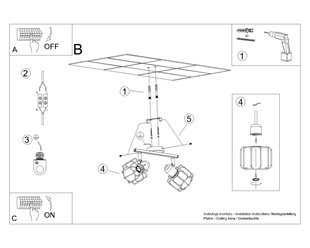 Lampa sufitowa podwójna BELUCI 2xE14 czarna