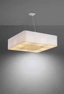 Lampa wisząca kwadratowa URANO 80 cm biała 8xE27