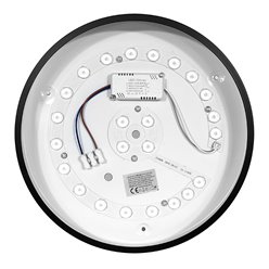 Panel LED okrągły czarny 30cm natynkowy 30W 2400lm 4000K