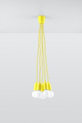 Lampa wisząca na kablu 5xE27 DIEGO żółta