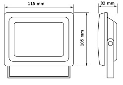 Halogen / naświetlacz LED 10W 850lm SMD IP65 szary - biała dzienna