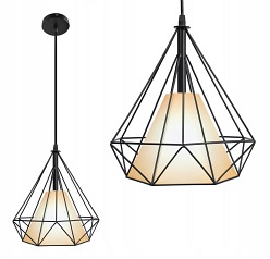 Lampa wisząca Diamente Loft 1xE27 - druciany klosz