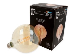 Żarówka LED E27 8W 864lm FILAMENT G125 biała ciepła 2200K