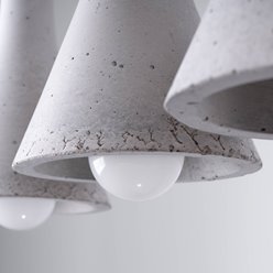 Lampa wisząca stożek REA 3xE14 beton - listwa