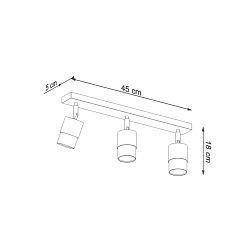 Lampa sufitowa reflektory NERO 3 czarna/chrom