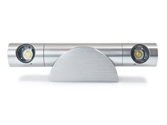 Srebrny kinkiet ścienny LED Double 2x1W - 4500K