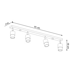 Lampa sufitowa reflektory NERO 4 czarna/chrom