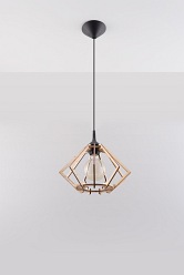 Lampa wisząca w stylu Boho POMPELMO 1xE27 Drewno