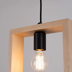 Lampa wisząca drewniana Aries 1xE27 naturalne drewno