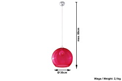 Lampa wisząca czerwona kula BALL 1xE27