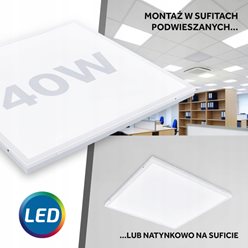 Panel LED DOMINO 60x60cm 40W 3500lm - b. neutralna